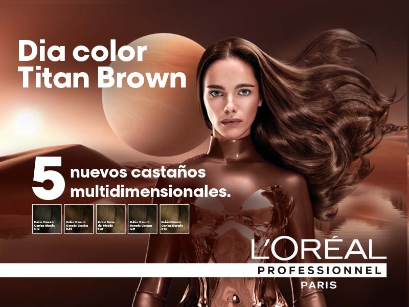 Modelo de tintes en tonos marrones